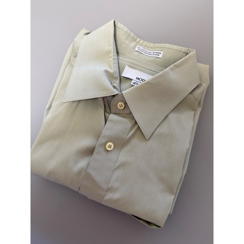 Modena Mens Sage Green Long Sleeve Button Up Dress Shirt 16.5 34/35 Large